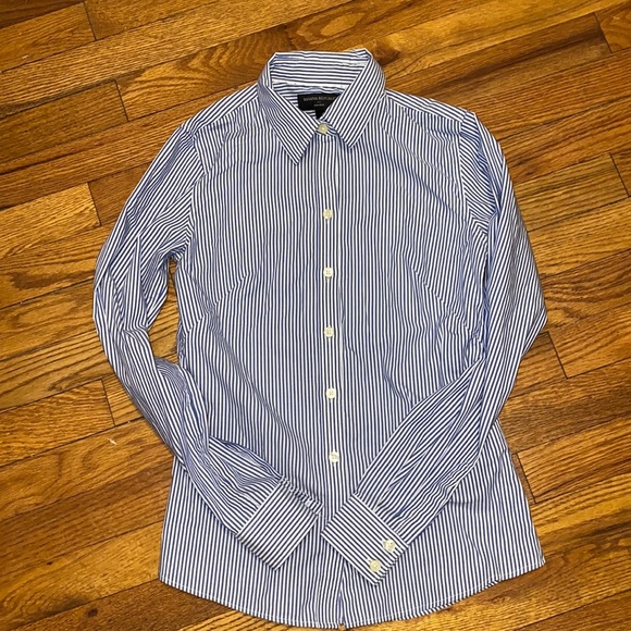 Banana Republic Tops - Banana Republic Non Iron Striped Button-Down Dress Shirt, Size 0.
